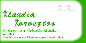 klaudia korosztos business card